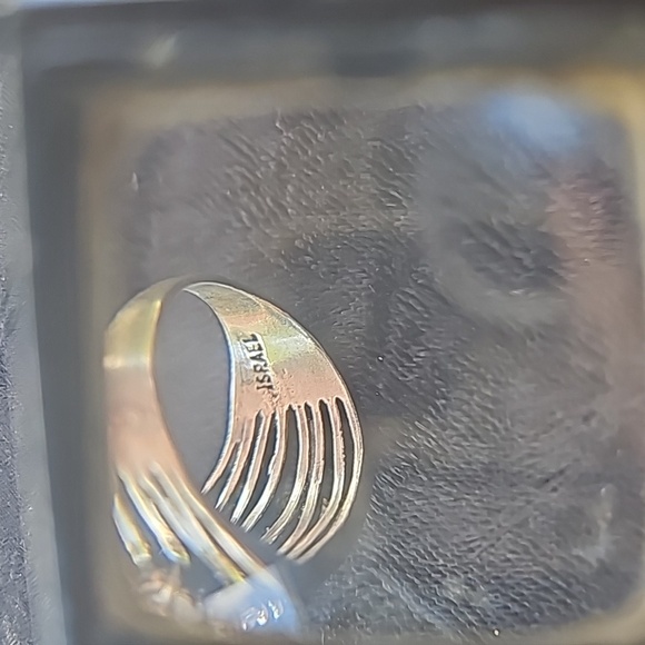 LADIES 925 ISRAEL 5 cz stones Size 9 - Picture 9 of 10